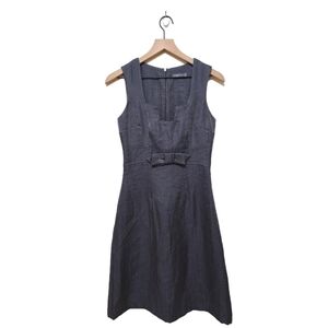 Jacqui E Gray Silver Shimmer Sleeveless A-Line Cocktail Mini Dress Sz 6